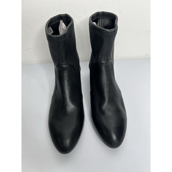 Stuart Weitzman Odetta Ankle Pull On Bootie Black Leather Size 10 - Picture 3 of 10
